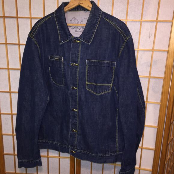 Men's MECCA Denim Jacket size L flaws - Picture 3 of 13